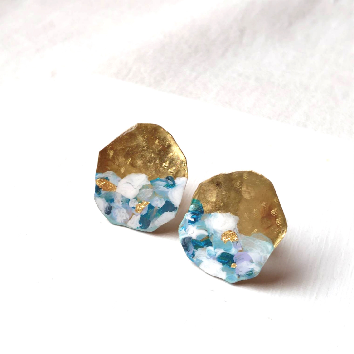 metal×painting✥art earrings/painting　真鍮×絵