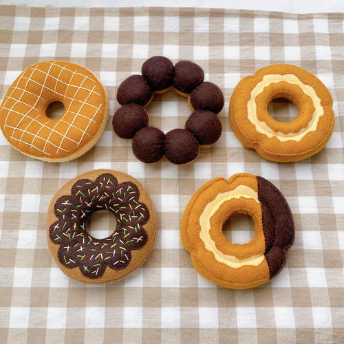 フェルトおままごと フェルトドーナツ オールドファッションチョコ