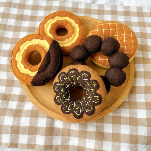 フェルトおままごと フェルトドーナツ オールドファッションチョコ