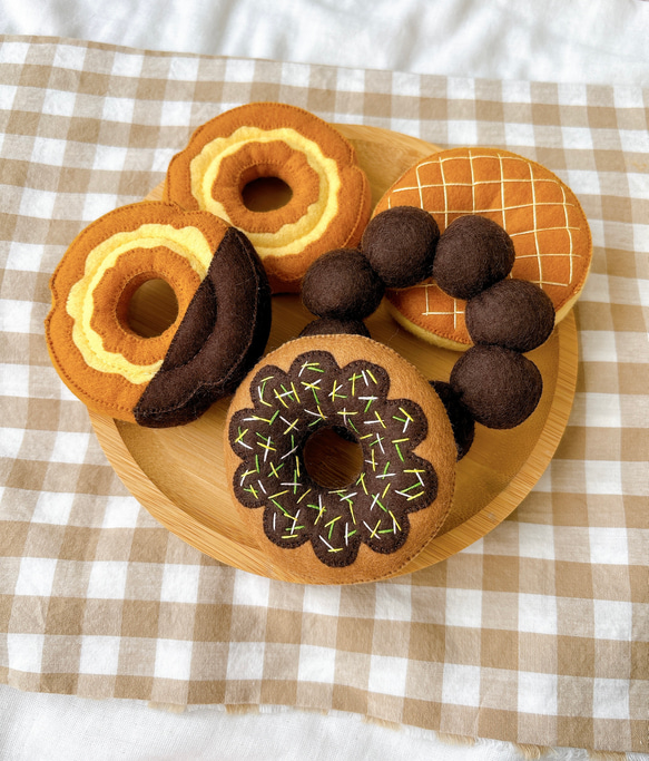 フェルトおままごと フェルトドーナツ オールドファッションチョコ