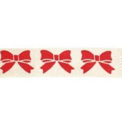 在庫1点！コットンリボン♪『お洒落なリボン柄』〜15mm幅　4ｍ25㎝でカット済み～ 1枚目の画像