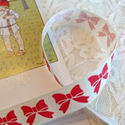 在庫1点！コットンリボン♪『お洒落なリボン柄』〜15mm幅　4ｍ25㎝でカット済み～ 3枚目の画像