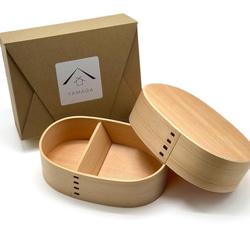 木曽 檜 国産 曲げわっぱ 弁当箱 めんぱ 白木 かわいい 【紀州漆器職人が仕上げました】 まげわっぱ お弁当箱 ランチ 9枚目の画像