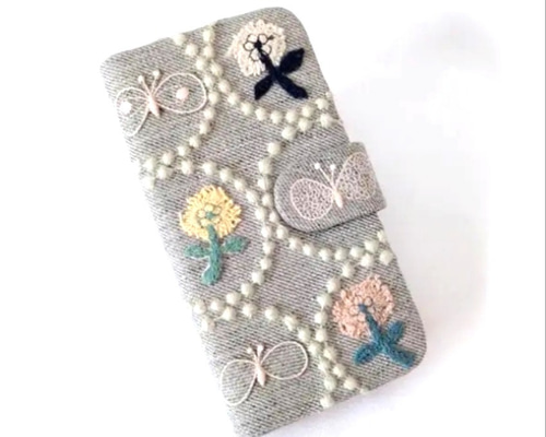 【iphoneSE3】タンバリン グレー 手帳型スマホケース ミナペルホネン iphoneSE】タンバリン グレー 手帳型スマホケース ミナペルホネン