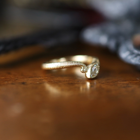 K18YG 天使と悪魔の結晶の指輪 6枚目の画像