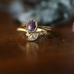 K18YG 天使と悪魔の結晶の指輪 20枚目の画像