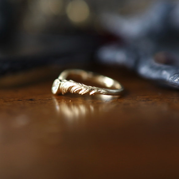 K18YG 天使と悪魔の結晶の指輪 3枚目の画像