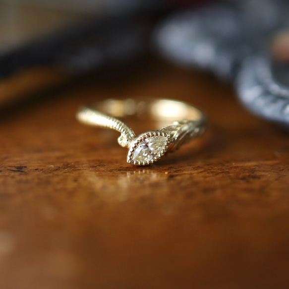 K18YG 天使と悪魔の結晶の指輪 7枚目の画像