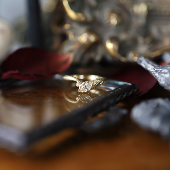 K18YG 天使と悪魔の結晶の指輪 15枚目の画像