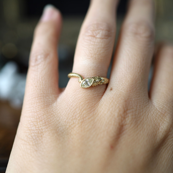 K18YG 天使と悪魔の結晶の指輪 11枚目の画像