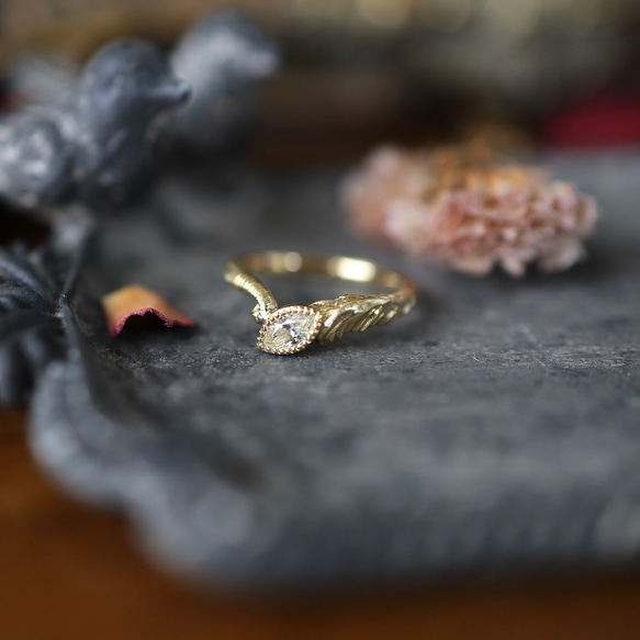 K18YG 天使と悪魔の結晶の指輪 17枚目の画像