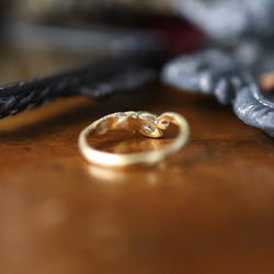 K18YG 天使と悪魔の結晶の指輪 5枚目の画像