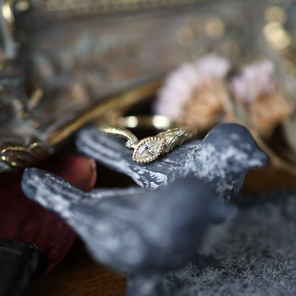 K18YG 天使と悪魔の結晶の指輪 18枚目の画像