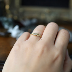 K18YG 天使と悪魔の結晶の指輪 10枚目の画像