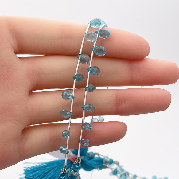 スカイブルーアパタイト 水色 15個 ドロップ 雫 ハンドカット 5mm 6mm 7mm 8mm st0006 2枚目の画像