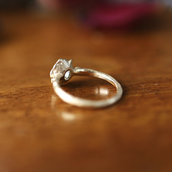 K18YG ホロウブルーローズリング 5枚目の画像