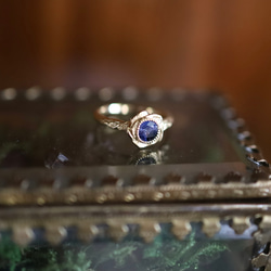 K18YG ホロウブルーローズリング 20枚目の画像