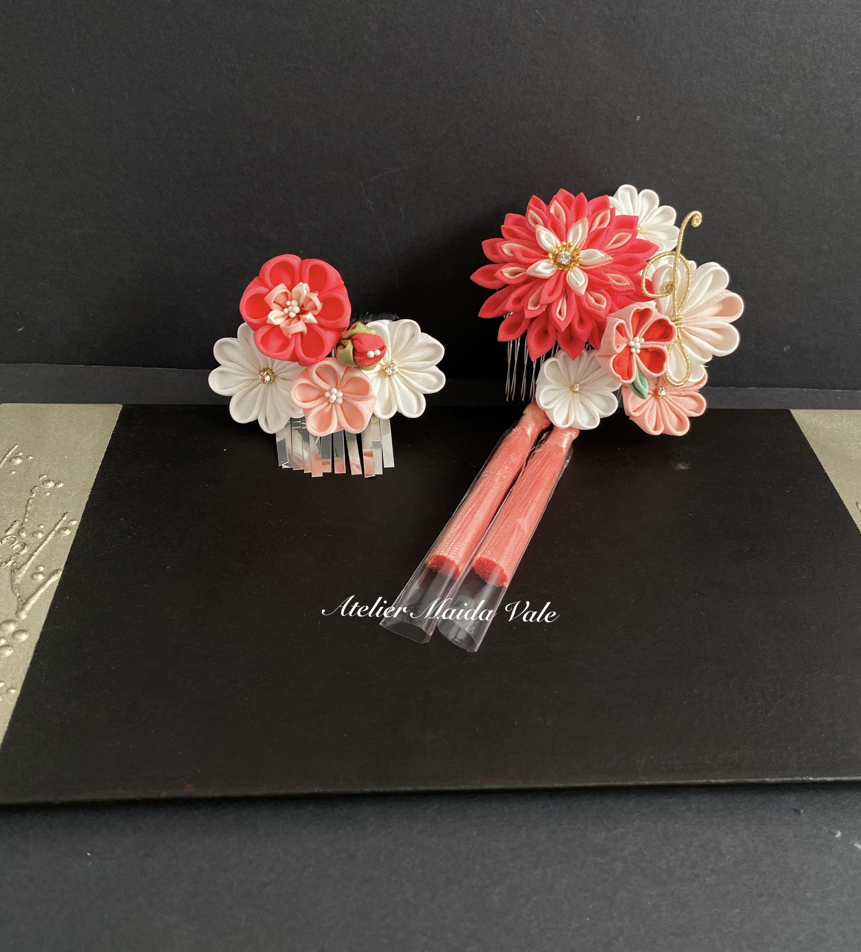 つまみ細工髪飾り