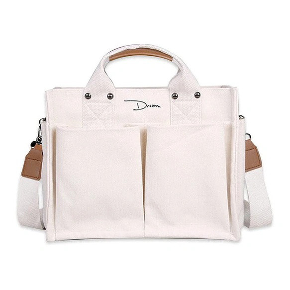 帆布 ファスナー付き2WAYトートバッグ カジュアル通勤ショルダーバッグ 大容量A4サイズ 特集掲