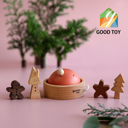 木工アート『森の精フレーム』大（森の精2体） 木工作家の一点物