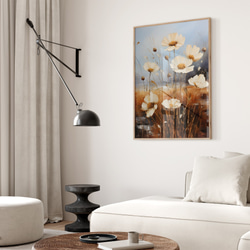 アートポスター ナチュラルフラワー 野に咲く花 秋桜 テクスチャーアート 北欧インテリア  6714 4枚目の画像