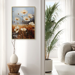 アートポスター ナチュラルフラワー 野に咲く花 秋桜 テクスチャーアート 北欧インテリア  6714 6枚目の画像