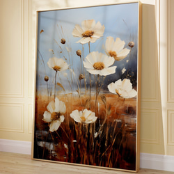 アートポスター ナチュラルフラワー 野に咲く花 秋桜 テクスチャーアート 北欧インテリア  6714 3枚目の画像