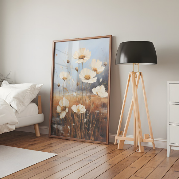 アートポスター ナチュラルフラワー 野に咲く花 秋桜 テクスチャーアート 北欧インテリア  6714 10枚目の画像