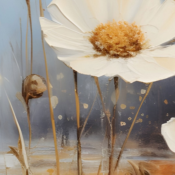 アートポスター ナチュラルフラワー 野に咲く花 秋桜 テクスチャーアート 北欧インテリア  6714 11枚目の画像