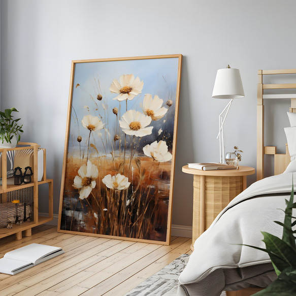 アートポスター ナチュラルフラワー 野に咲く花 秋桜 テクスチャーアート 北欧インテリア  6714 9枚目の画像