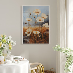 アートポスター ナチュラルフラワー 野に咲く花 秋桜 テクスチャーアート 北欧インテリア  6714 8枚目の画像