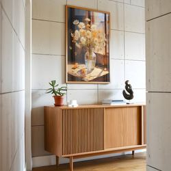 アートポスター 花瓶と花 オレンジ 白 上品 静物画 カフェ風 ボタニカル インテリア 6715 13枚目の画像