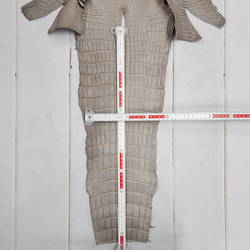 ワニ革 クロコ 半艶マット  グレージュ　No.C008893 7枚目の画像