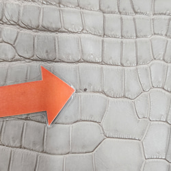 ワニ革 クロコ 半艶マット  グレージュ　No.C008893 11枚目の画像