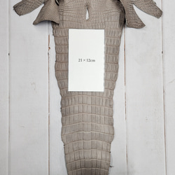 ワニ革 クロコ 半艶マット  グレージュ　No.C008893 9枚目の画像