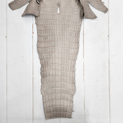 ワニ革 クロコ 半艶マット  グレージュ　No.C008893 5枚目の画像