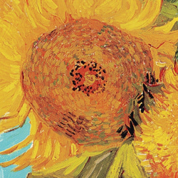 アートポスター ひまわり  花瓶とテーブル 静物画 レトロ可愛い 油絵風 モダンアート  6716 2枚目の画像