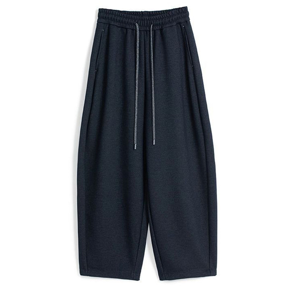 高密度のアセテートとウール混紡、9分丈ゆとりバナナパンツ。日常にさりげない上品さを添えます。2色L723 2枚目の画像