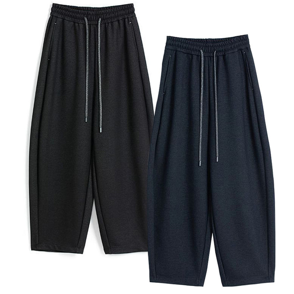 高密度のアセテートとウール混紡、9分丈ゆとりバナナパンツ。日常にさりげない上品さを添えます。2色L723 1枚目の画像