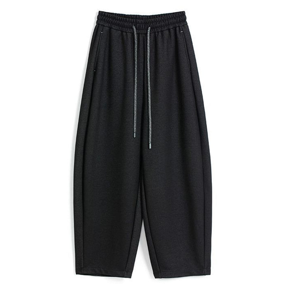 高密度のアセテートとウール混紡、9分丈ゆとりバナナパンツ。日常にさりげない上品さを添えます。2色L723 15枚目の画像