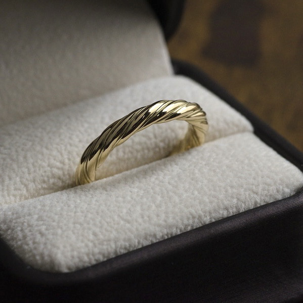K18YG 鍛造ロープリング　幅3.4㎜｜18金イエローゴールド／STARTWIST／スターツイスト