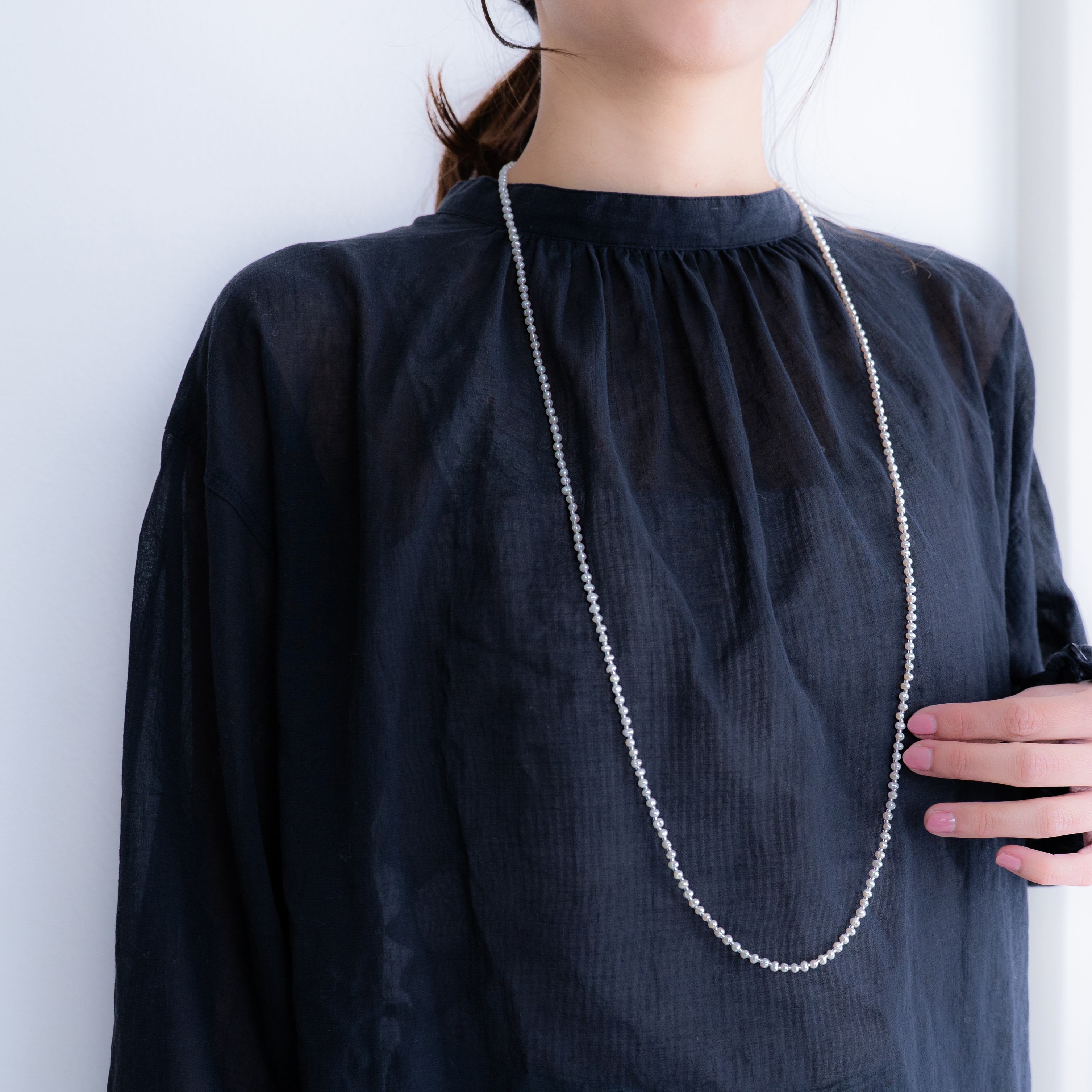 【ベビー淡水パール】＊90cm＊ロングネックレス