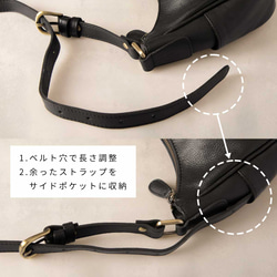 女士真皮兩用肩背包/手提包，新月形，粉米色，HAB041-MO 第11張的照片