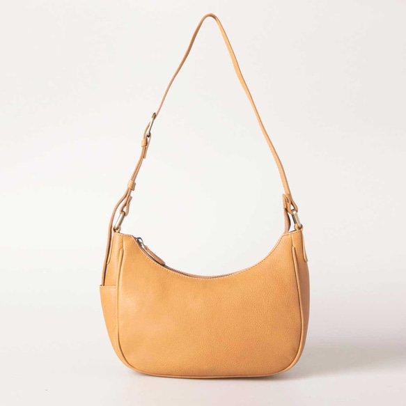 女士真皮兩用肩背包/手提包，新月形，粉米色，HAB041-MO 第19張的照片