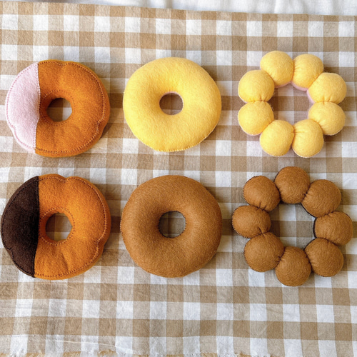 フェルトおままごと フェルトドーナツ いちごチョコ おもちゃ・人形