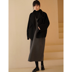 【倉庫整理SALE】★特別価格6000円送料込み★ウール混紡地厚ノースリーブワンピース　グレー　S-L#617-M 10枚目の画像