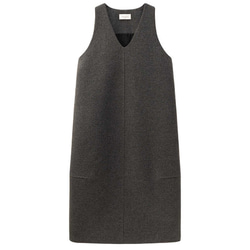 【倉庫整理SALE】★特別価格6000円送料込み★ウール混紡地厚ノースリーブワンピース　グレー　S-L#617-M 16枚目の画像