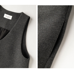 【倉庫整理SALE】★特別価格6000円送料込み★ウール混紡地厚ノースリーブワンピース　グレー　S-L#617-M 14枚目の画像