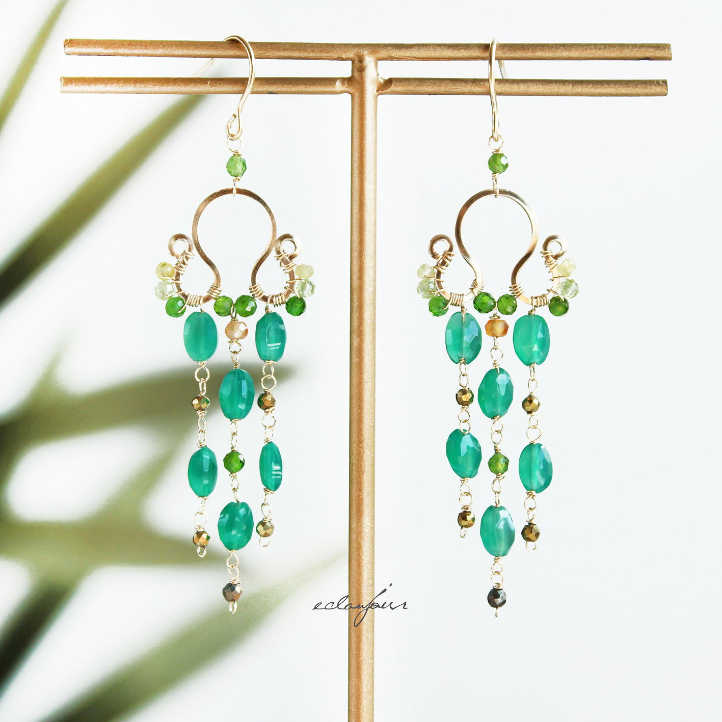 14kgf／ナイルの雫ピアス＆イヤリング（ロング）【eclanjour】