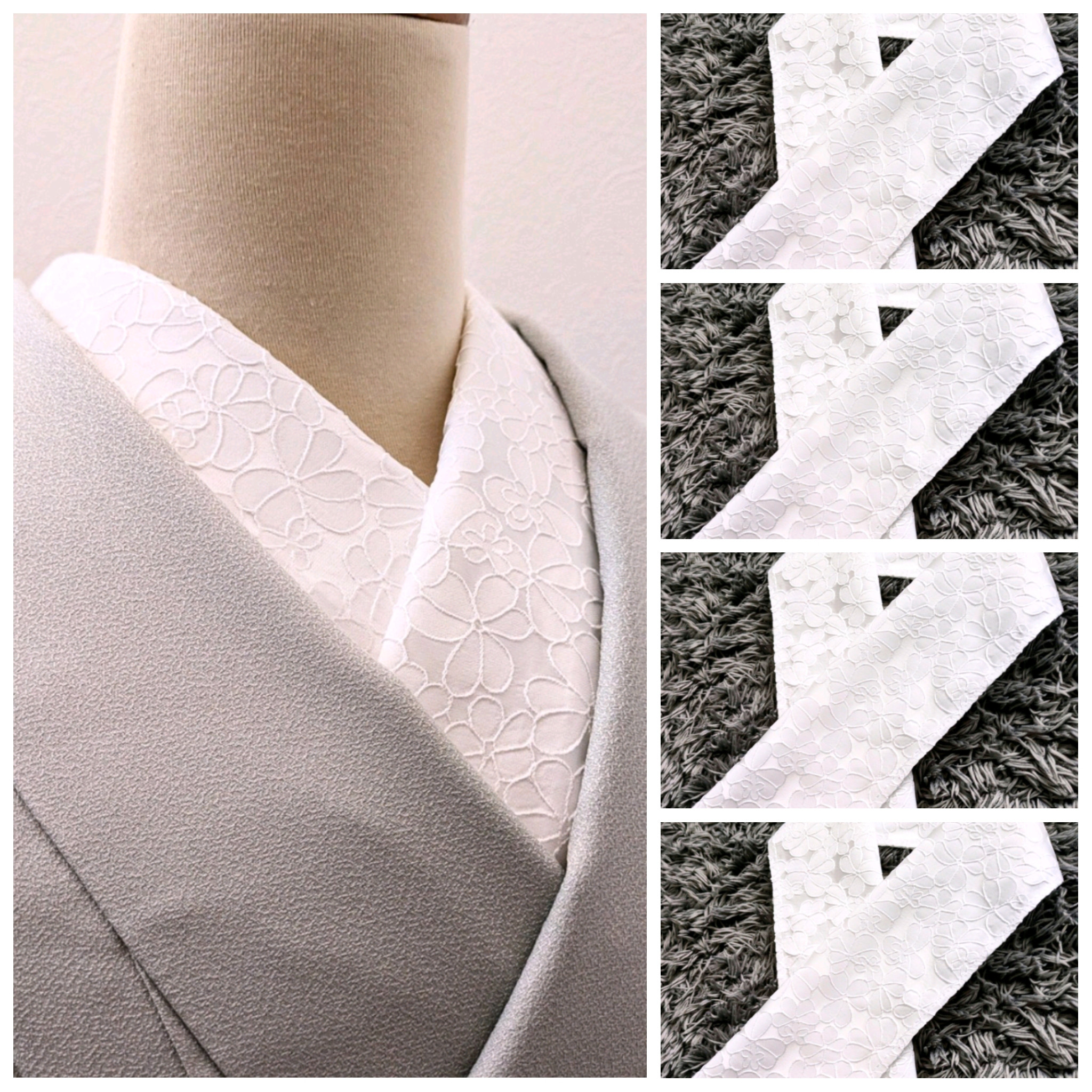 ◆SALE◆4枚おまとめ買い(1枚あたり1600円) 6400円●★ 洗えるジャガードサテンお洒落半襟 ❤︎